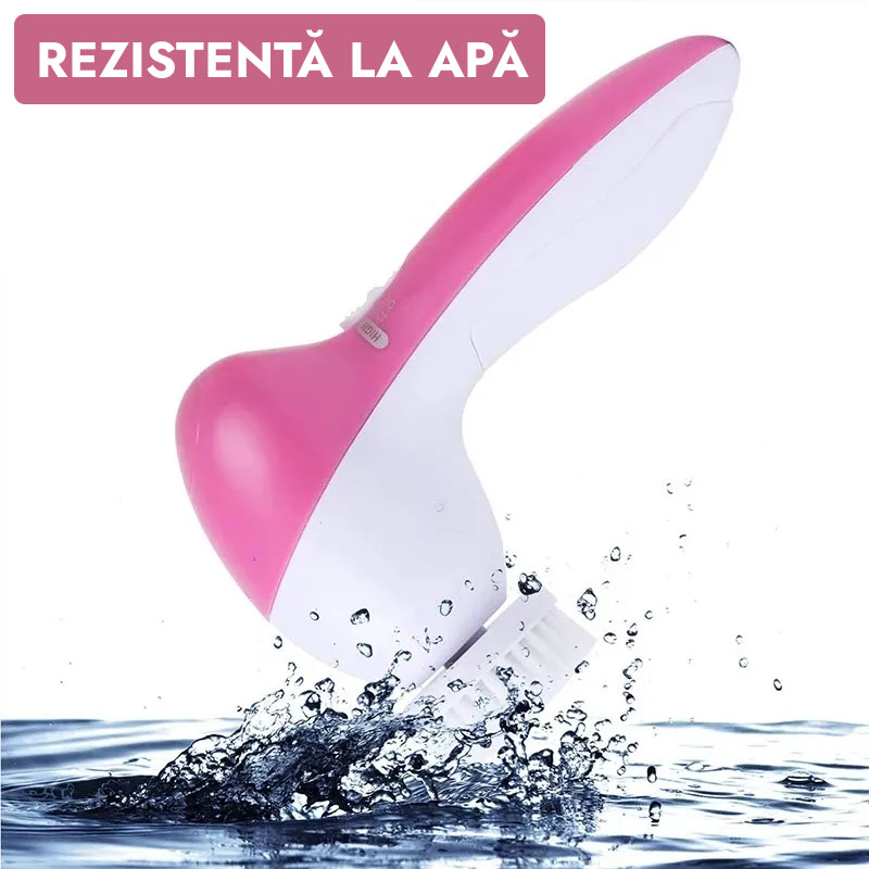 Perie Facială De Curățare, 5 în 1, Rezistent la Apă, 5 Capete De Periere sau Exfoliere - imagine 4
